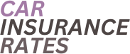 Car Insurance Rates word logo, italic, purple, black and dark gray